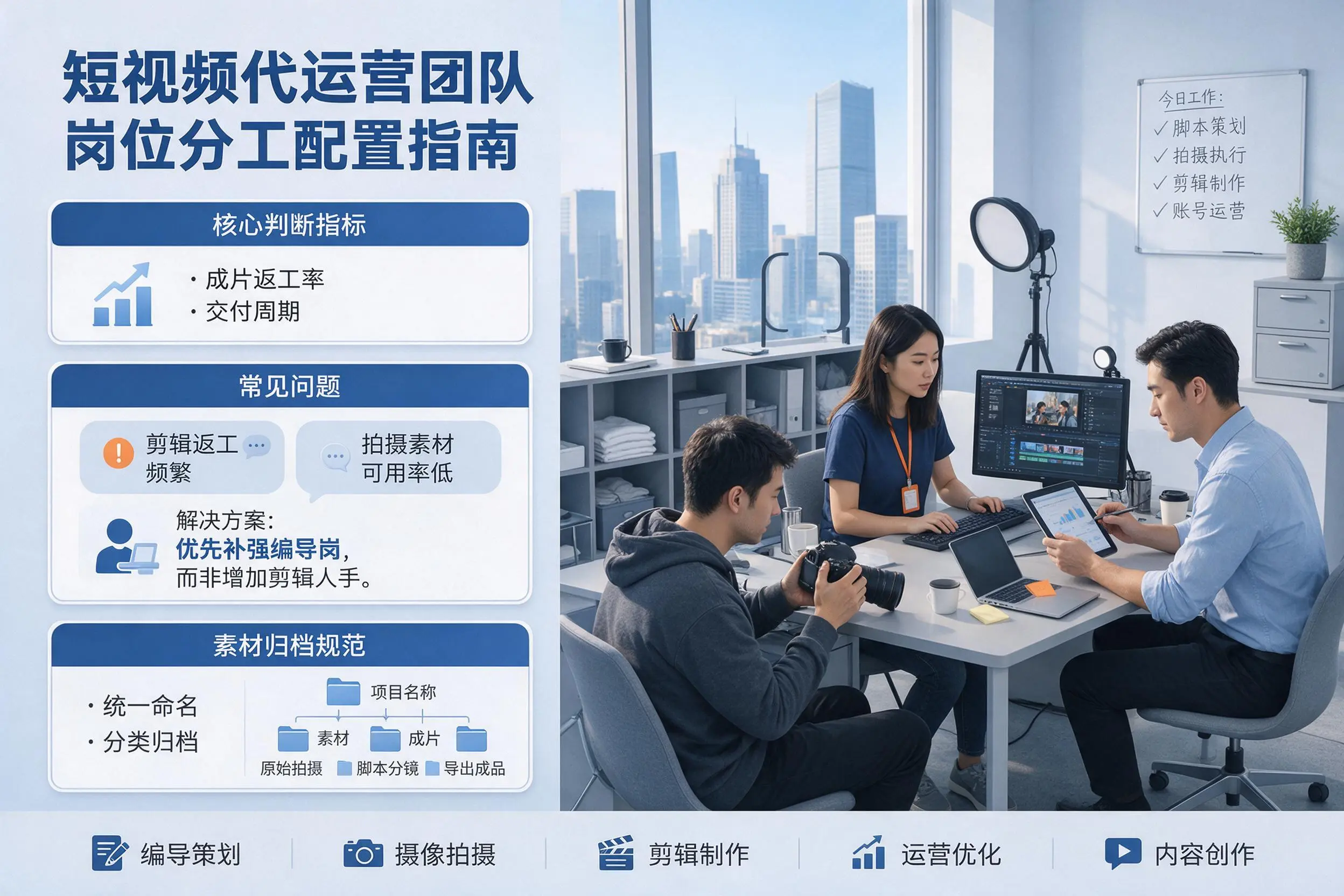 短视频代运营团队如何配置？北海企业岗位分工科普说明