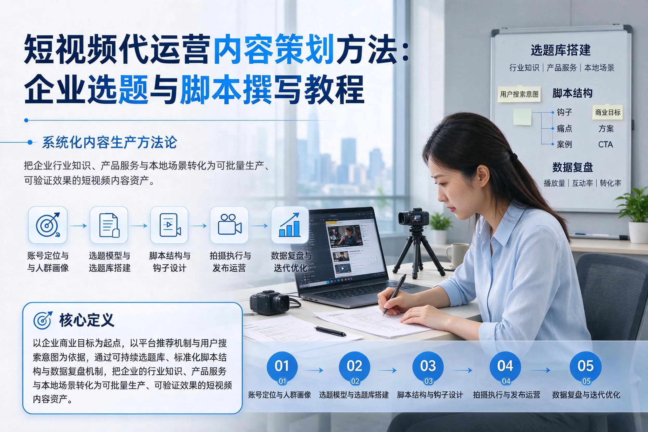 短视频代运营内容策划方法：北海企业选题与脚本撰写教程