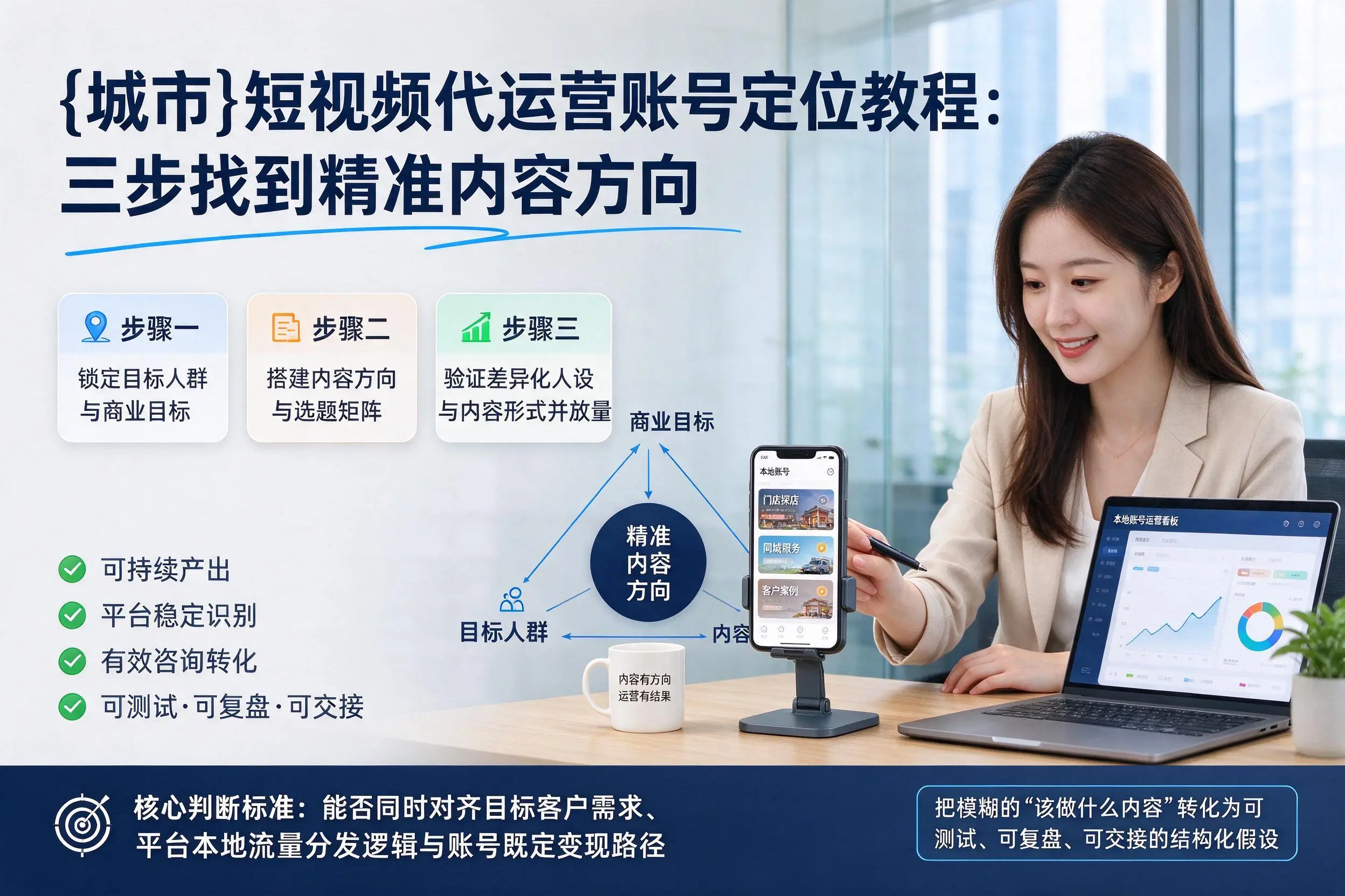 北海短视频代运营账号定位教程:三步找到精准内容方向