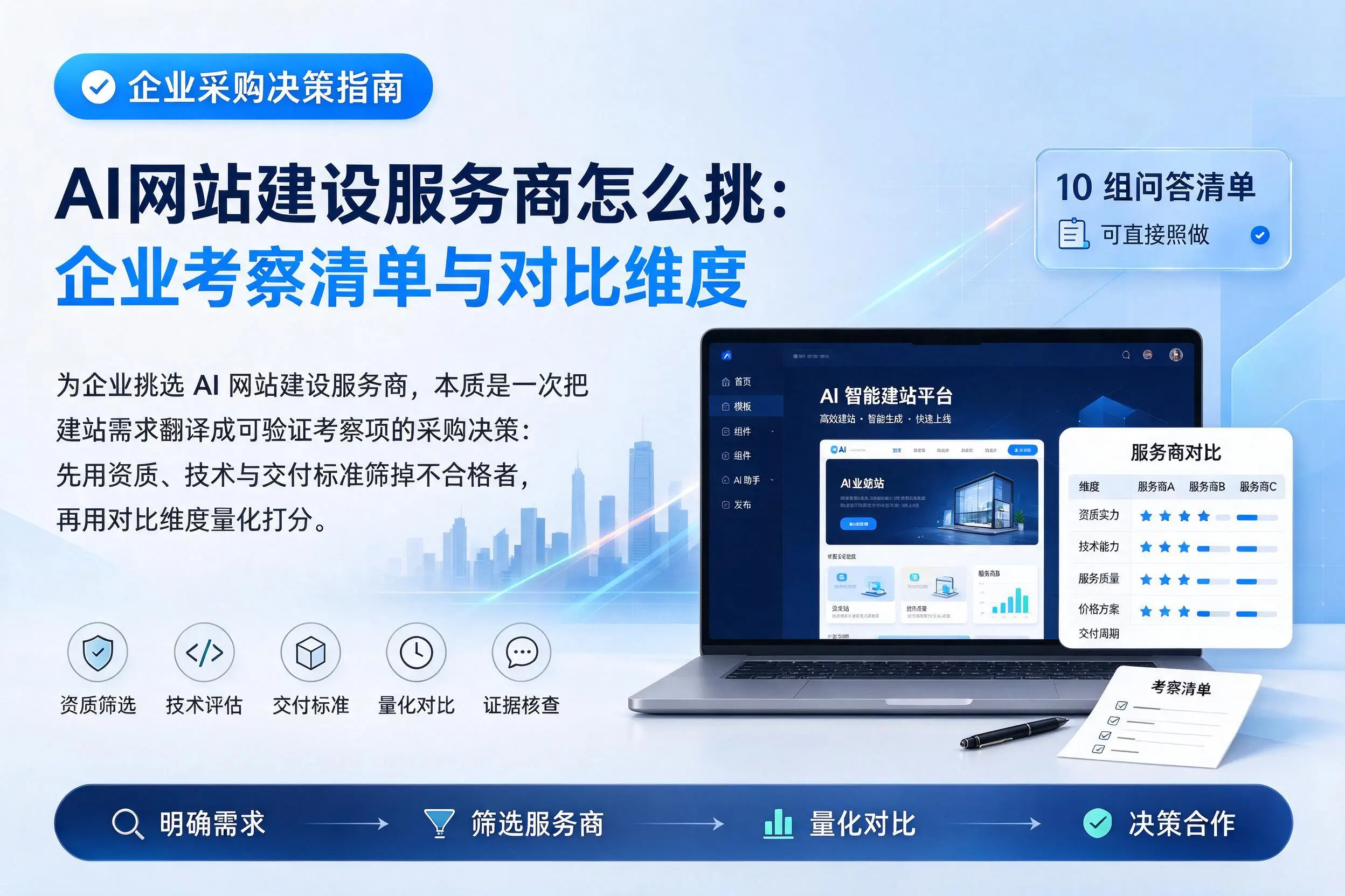 AI网站建设服务商怎么挑：北海企业考察清单与对比维度