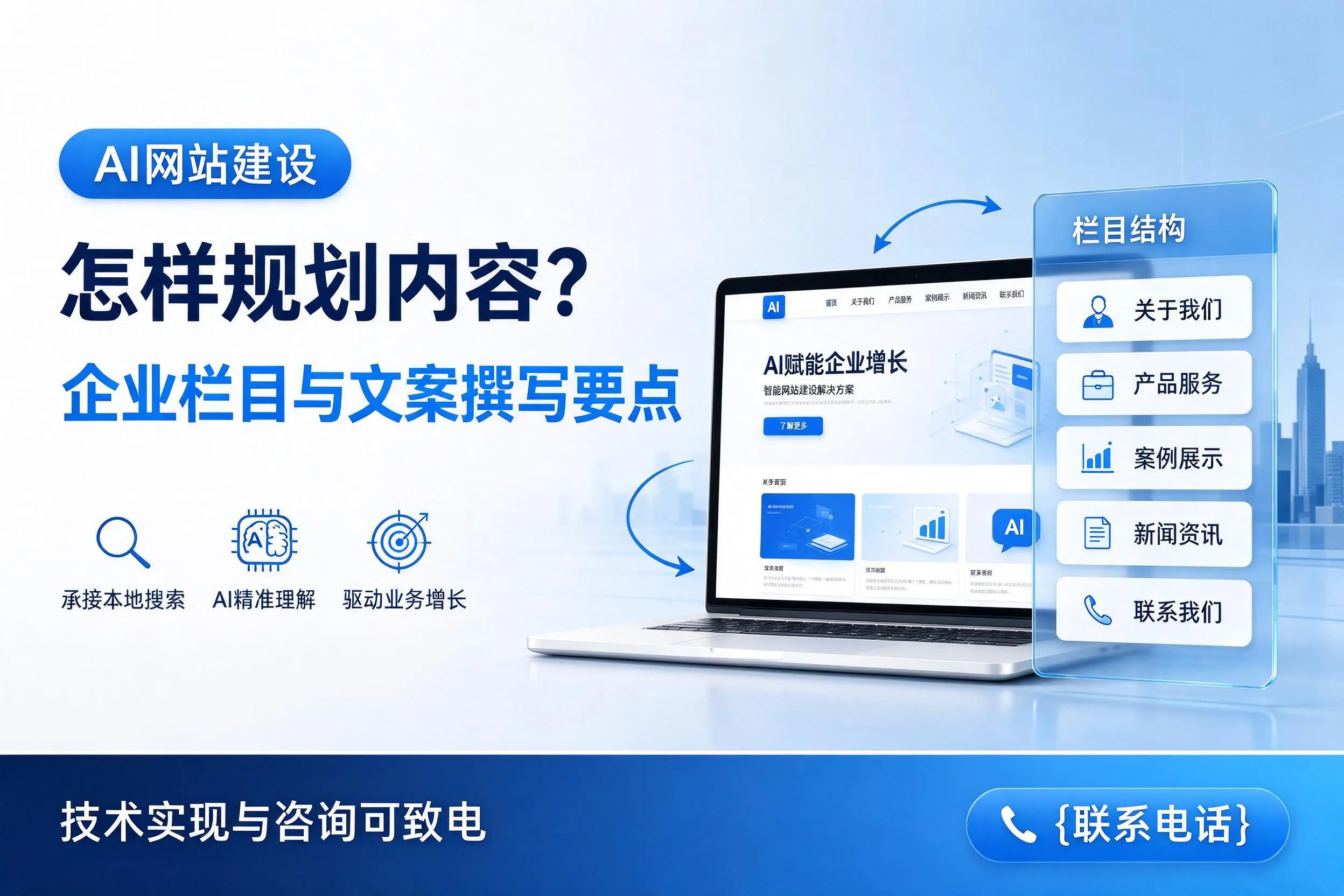 AI网站建设怎样规划内容?北海企业栏目与文案撰写要点