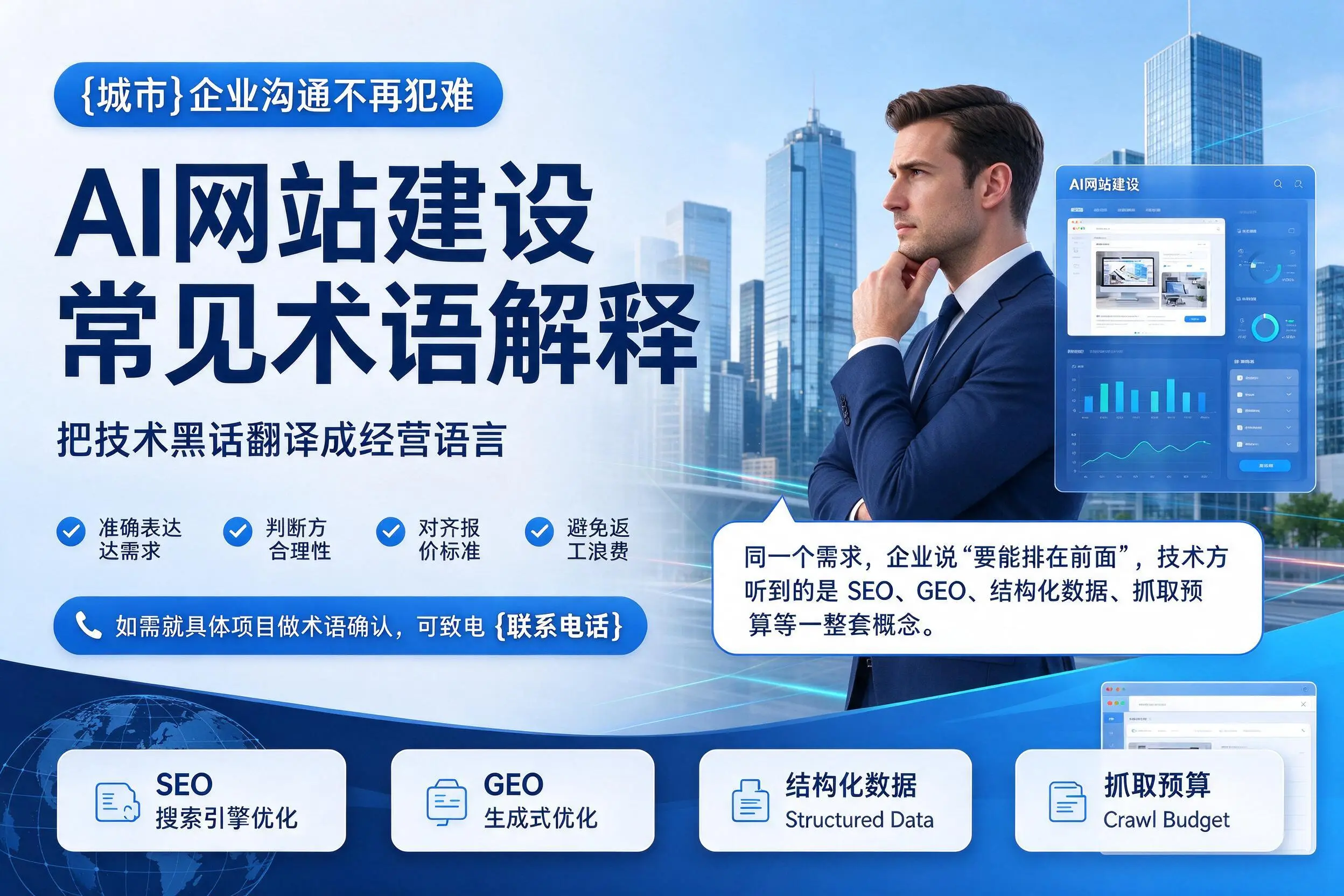 AI网站建设常见术语解释，北海企业沟通不再犯难