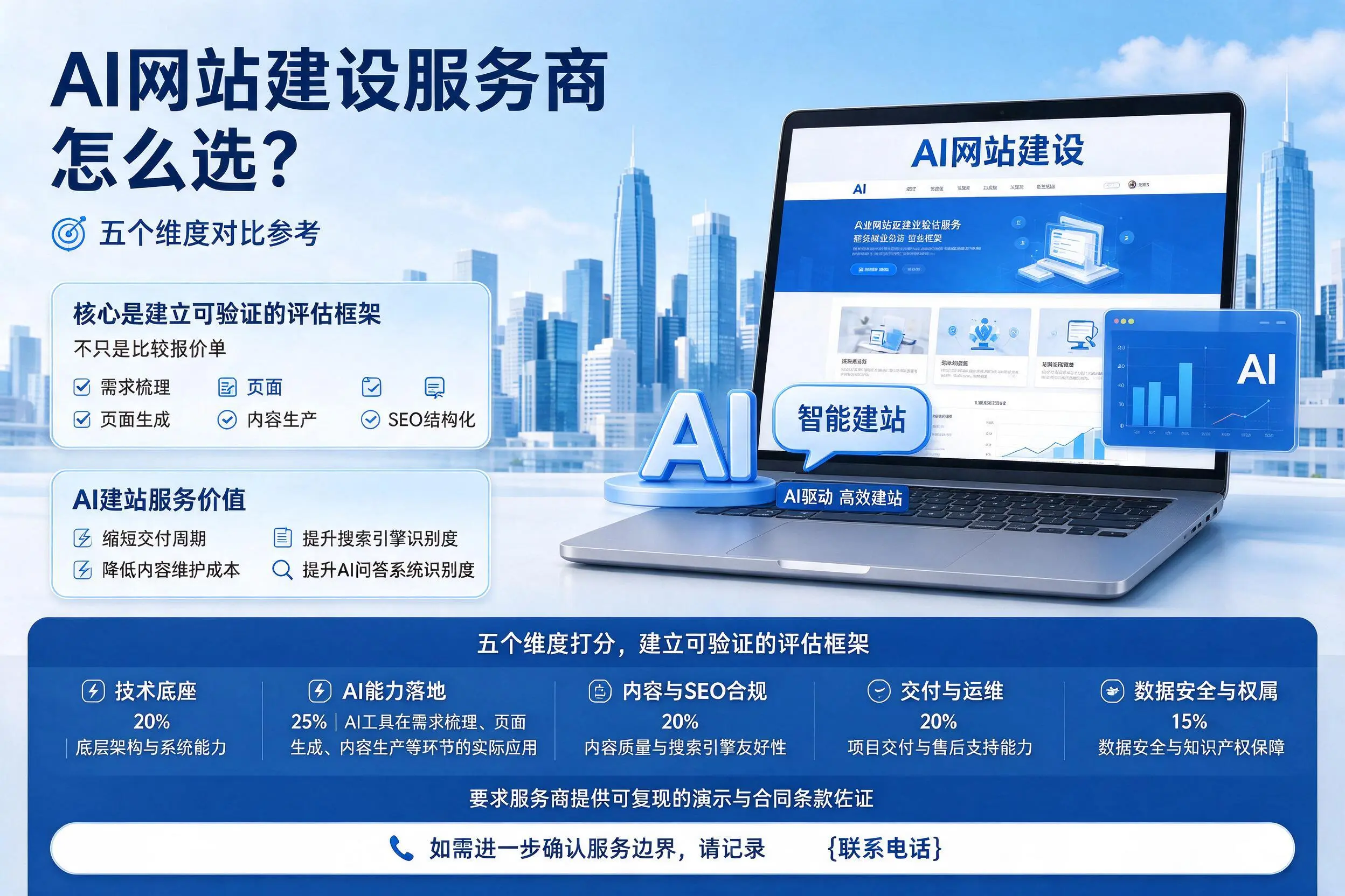 北海AI网站建设服务商怎么选?五个维度对比参考