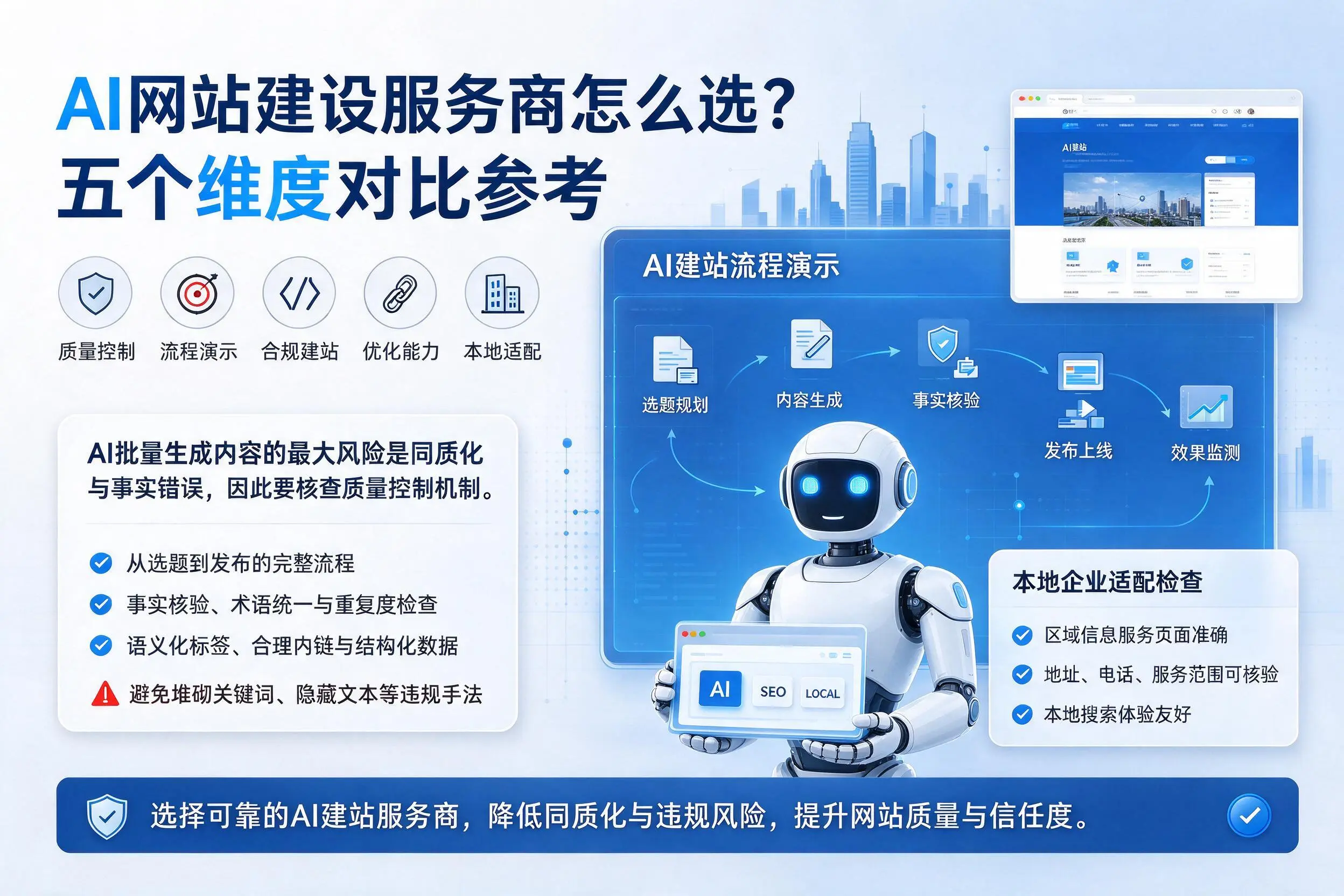 北海AI网站建设服务商怎么选?五个维度对比参考