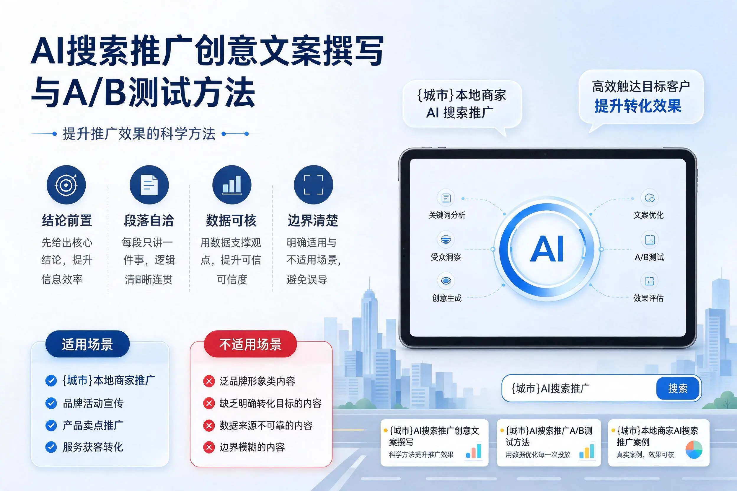 北海AI搜索推广创意文案撰写与A/B测试方法